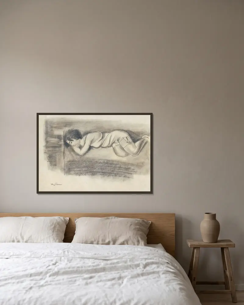Ohne Titel av Karl Wiener inramad på en vägg