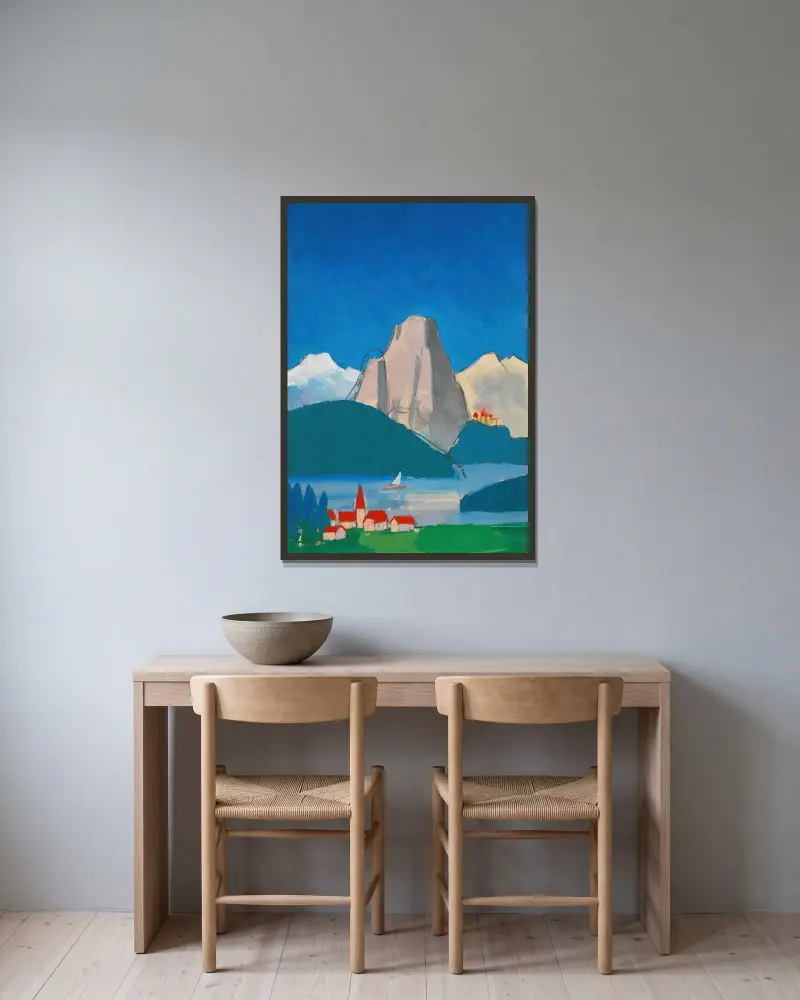 Ohne Titel (Österreich) av Karl Wiener inramad på en vägg