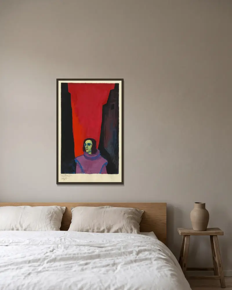 Utan titel II av Karl Wiener inramad på en vägg