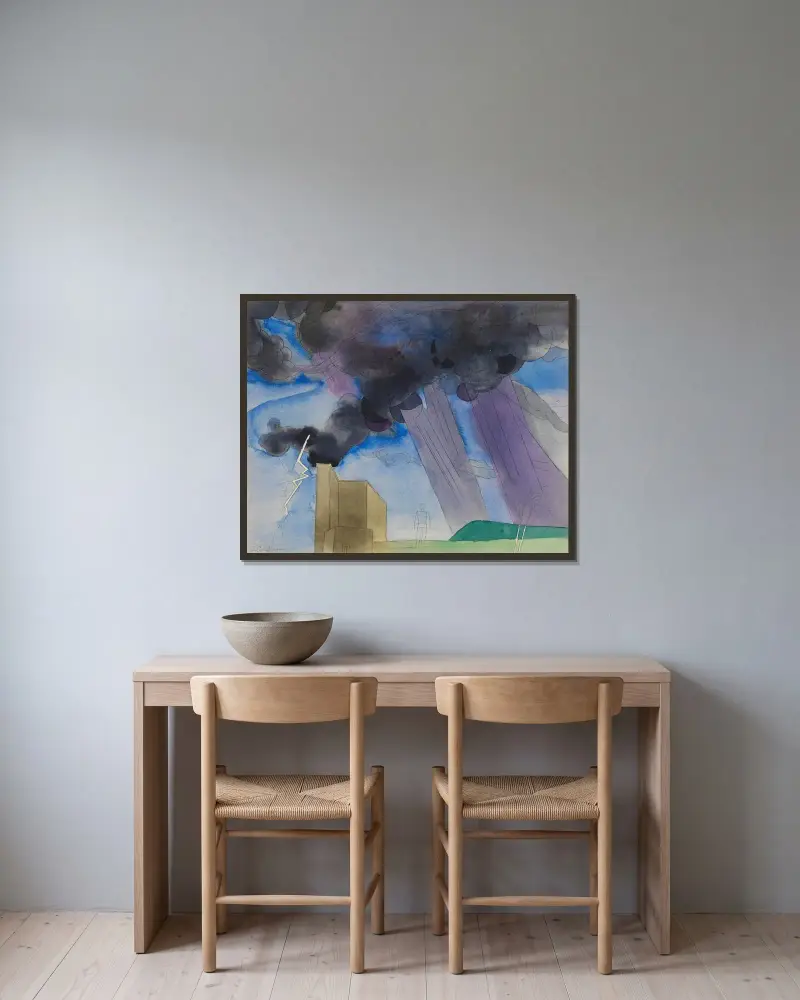 Ohne Titel II av Karl Wiener inramad på en vägg