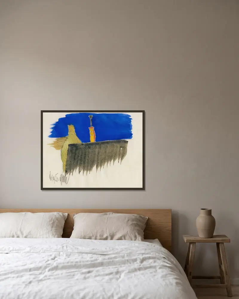 Ohne Titel, (Skizzen 10 Blätter) II av Karl Wiener inramad på en vägg