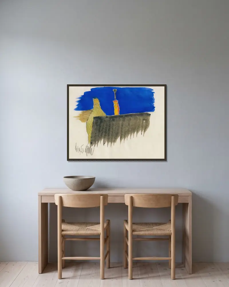 Ohne Titel, (Skizzen 10 Blätter) II av Karl Wiener inramad på en vägg