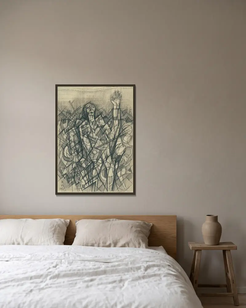 Ohne Titel II av Karl Wiener inramad på en vägg