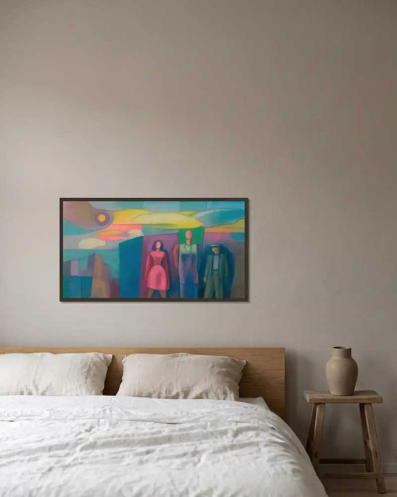 Ohne Titel II av Karl Wiener inramad på en vägg