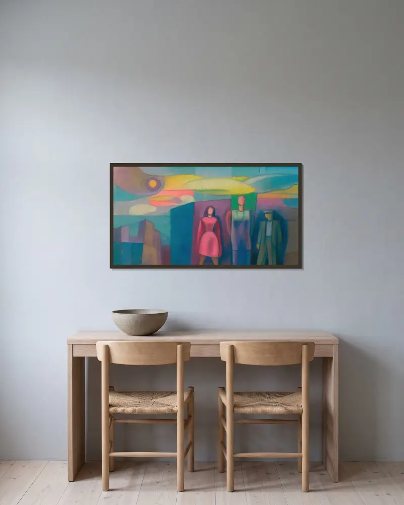 Ohne Titel II av Karl Wiener inramad på en vägg