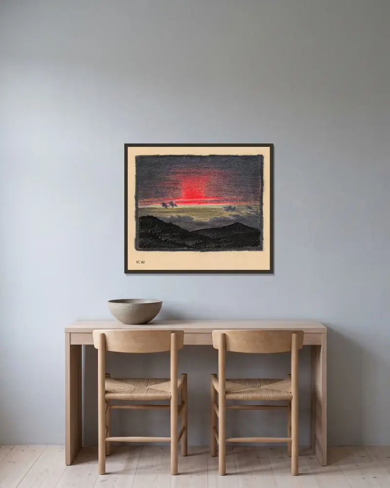 Ohne Titel (Naturstudie) II av Karl Wiener inramad på en vägg