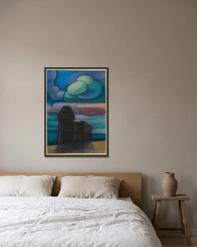 Ohne Titel III av Karl Wiener inramad på en vägg