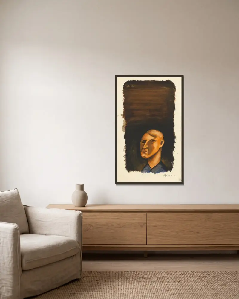Ohne Titel III av Karl Wiener inramad på en vägg