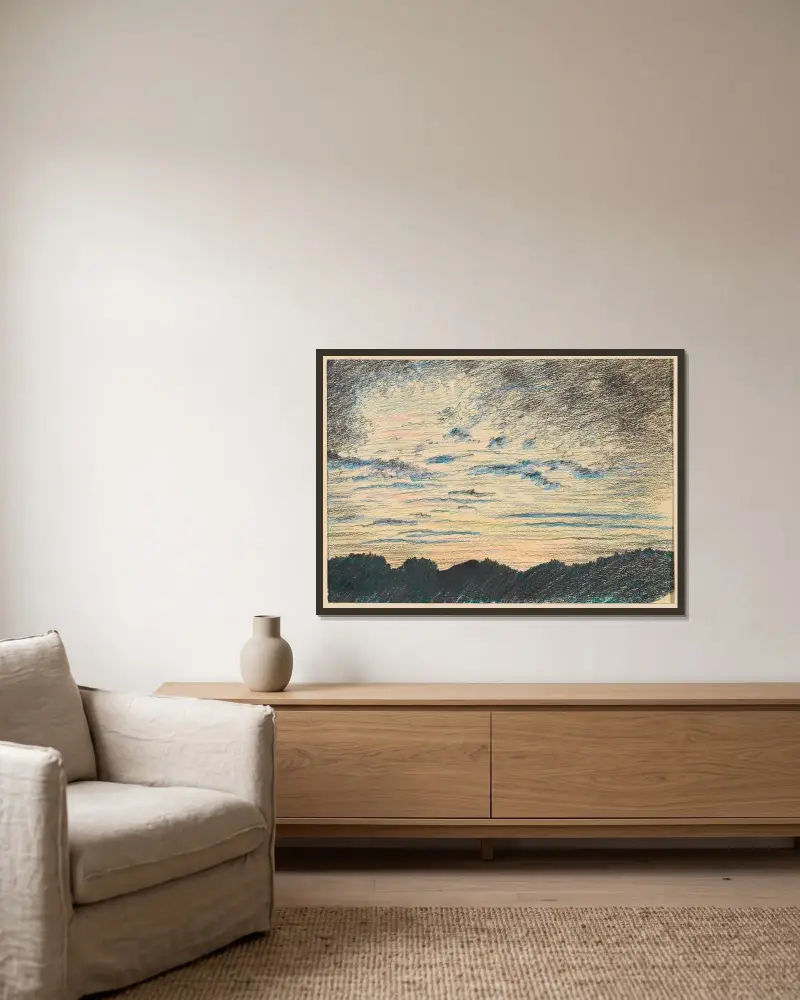 Ohne Titel (Naturstudie) III av Karl Wiener inramad på en vägg