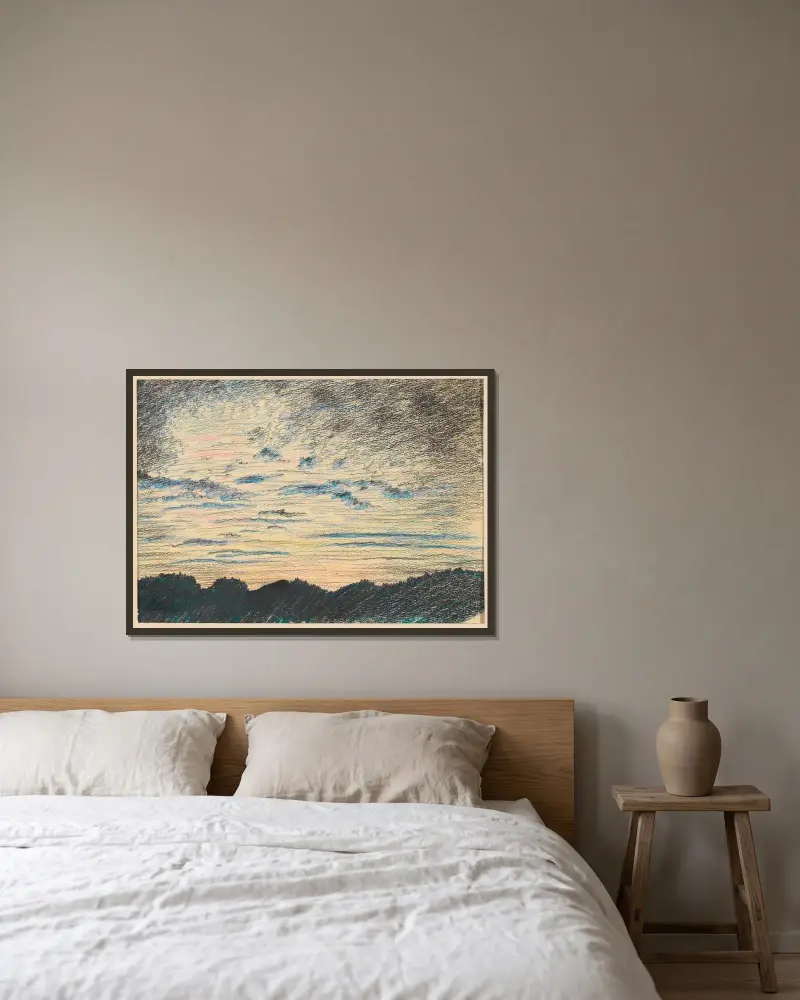 Ohne Titel (Naturstudie) III av Karl Wiener inramad på en vägg