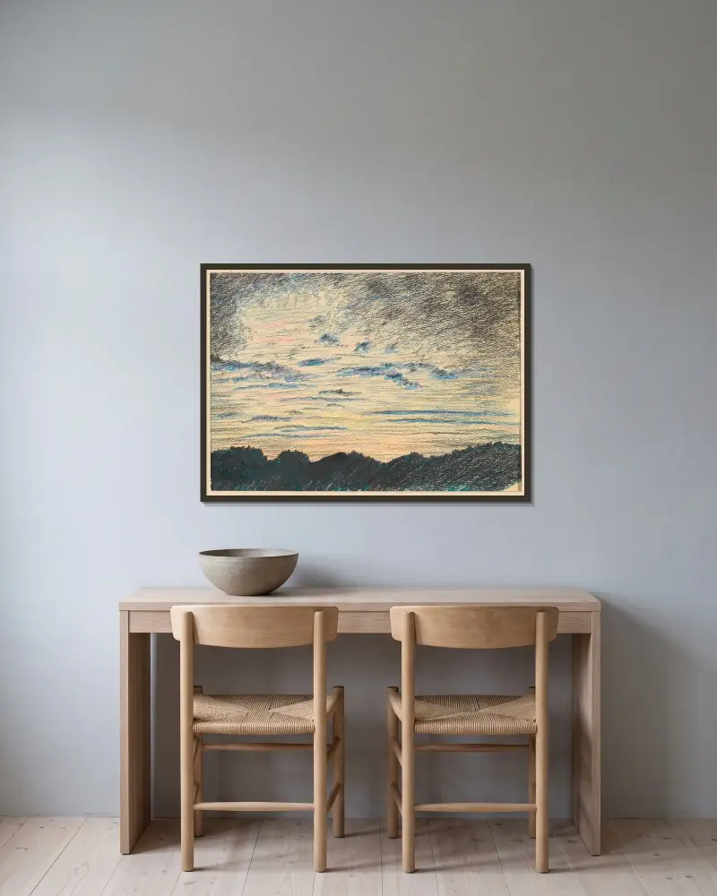 Ohne Titel (Naturstudie) III av Karl Wiener inramad på en vägg