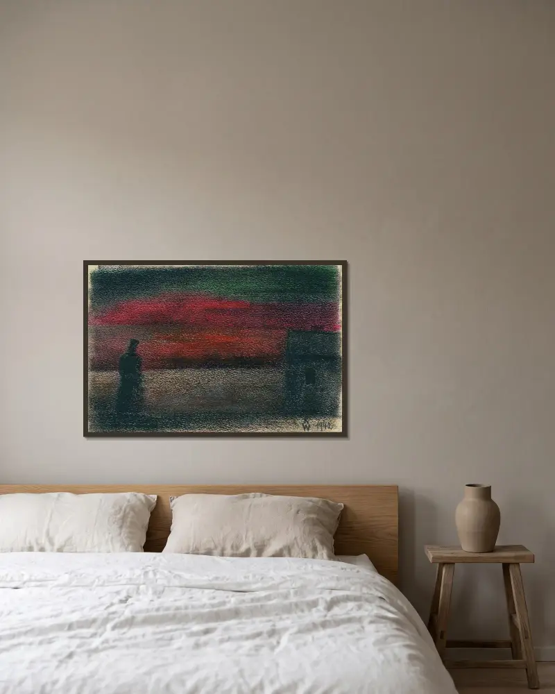 Ohne Titel III av Karl Wiener inramad på en vägg