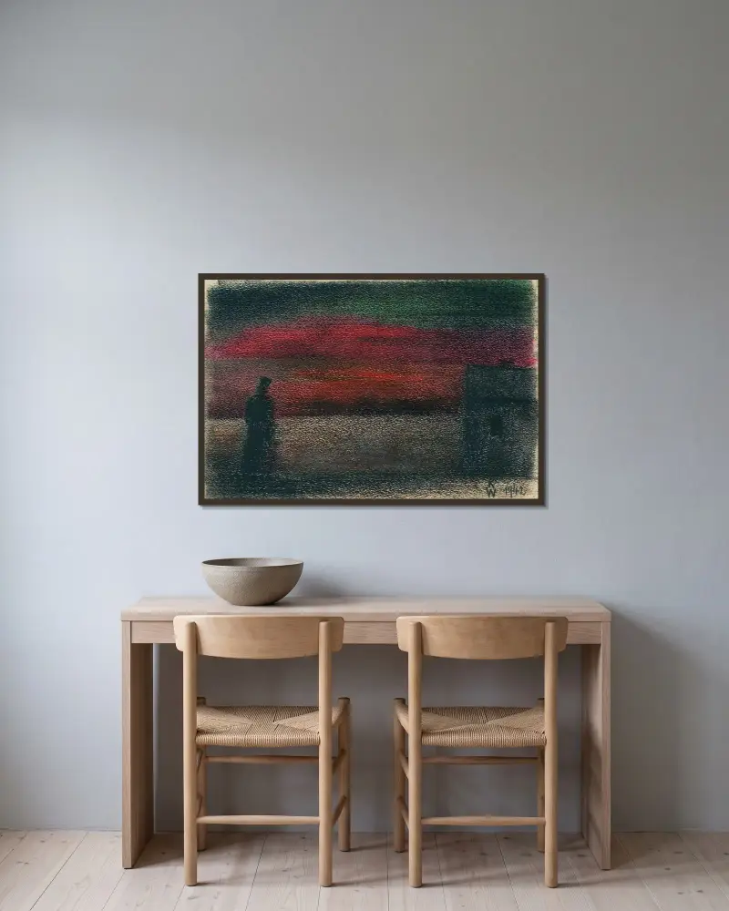 Ohne Titel III av Karl Wiener inramad på en vägg
