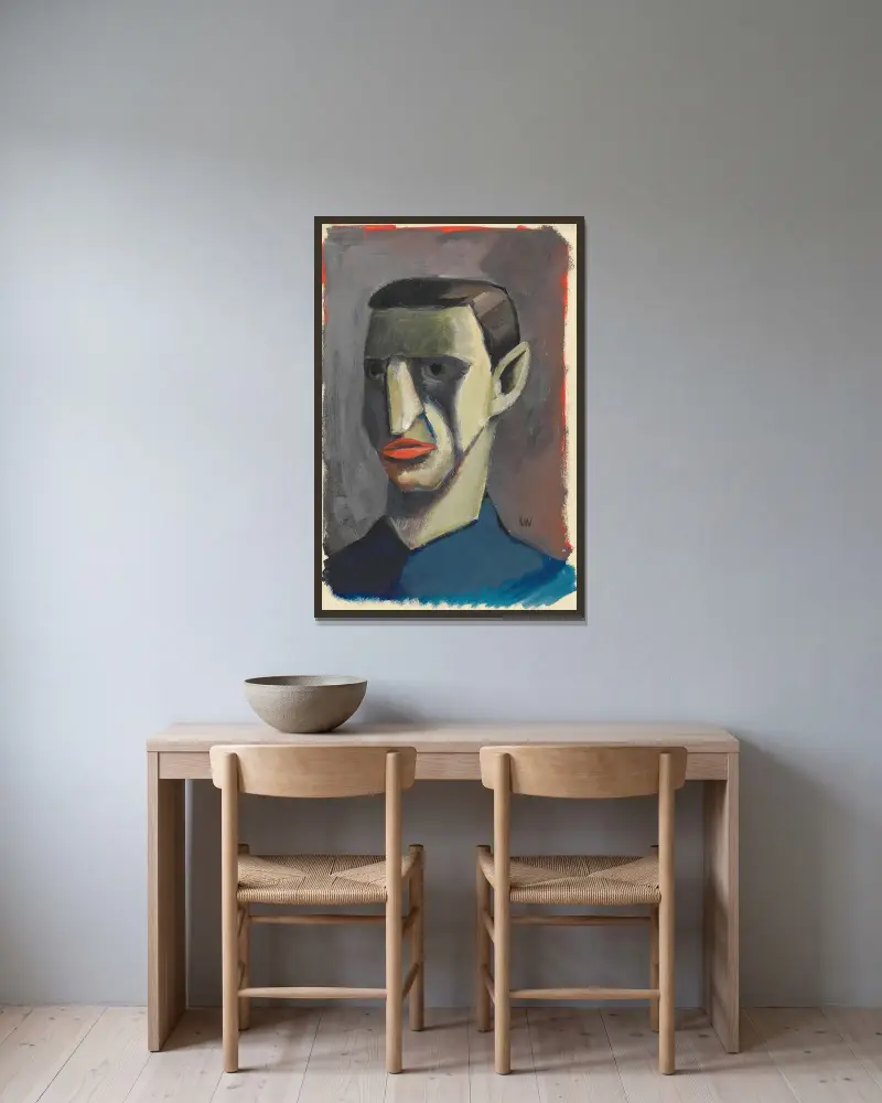 Ohne Titel IV av Karl Wiener inramad på en vägg