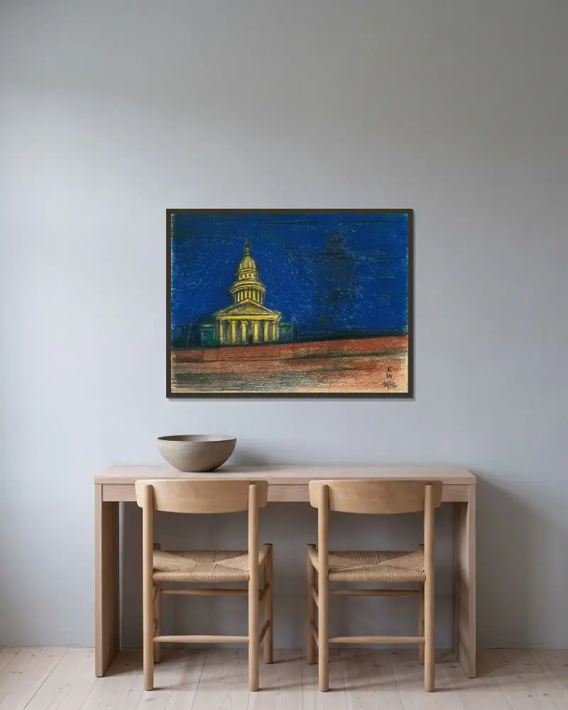 Ohne Titel IX av Karl Wiener inramad på en vägg