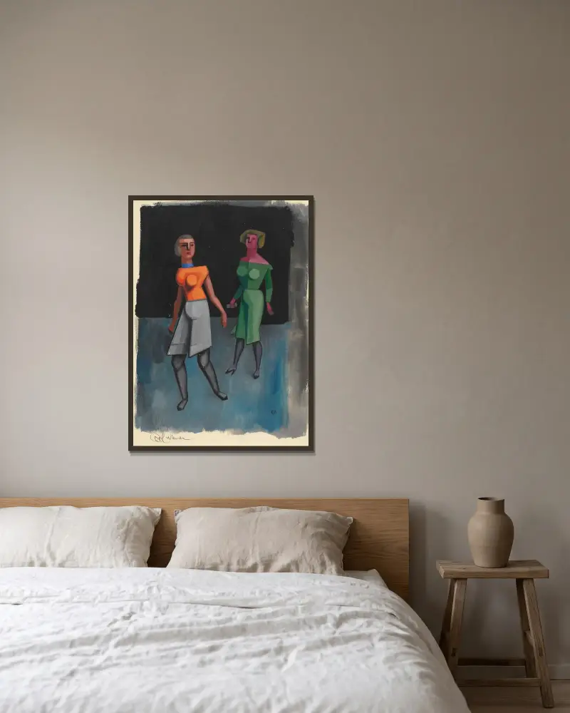 Ohne Titel V av Karl Wiener inramad på en vägg