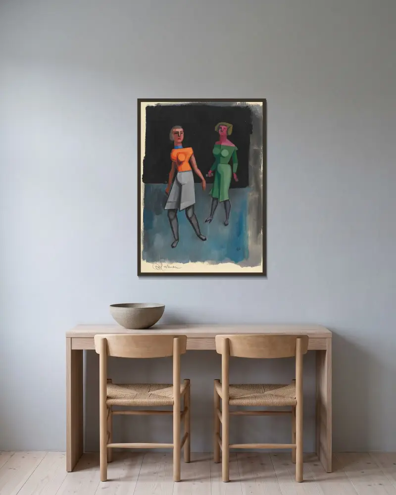 Ohne Titel V av Karl Wiener inramad på en vägg