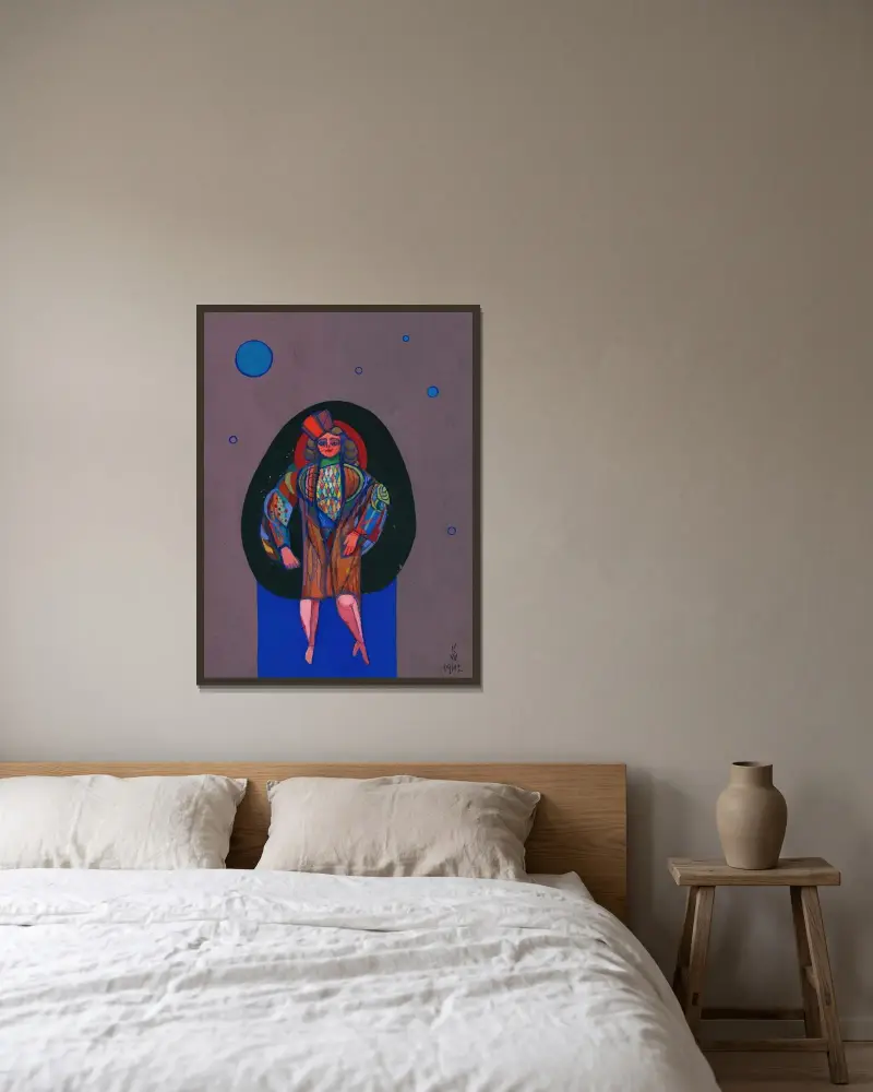 Ohne Titel VI av Karl Wiener inramad på en vägg