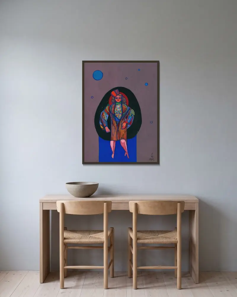 Ohne Titel VI av Karl Wiener inramad på en vägg