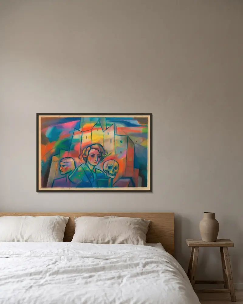 Ohne Titel VI av Karl Wiener inramad på en vägg