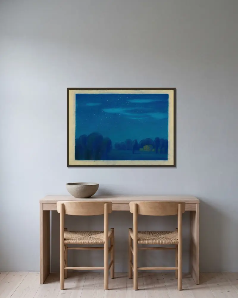 Ohne Titel VII av Karl Wiener inramad på en vägg