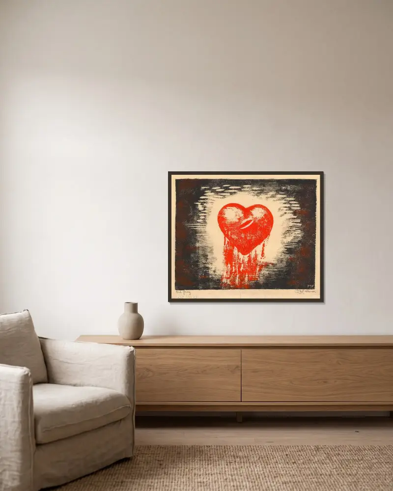 The heart av Karl Wiener inramad på en vägg