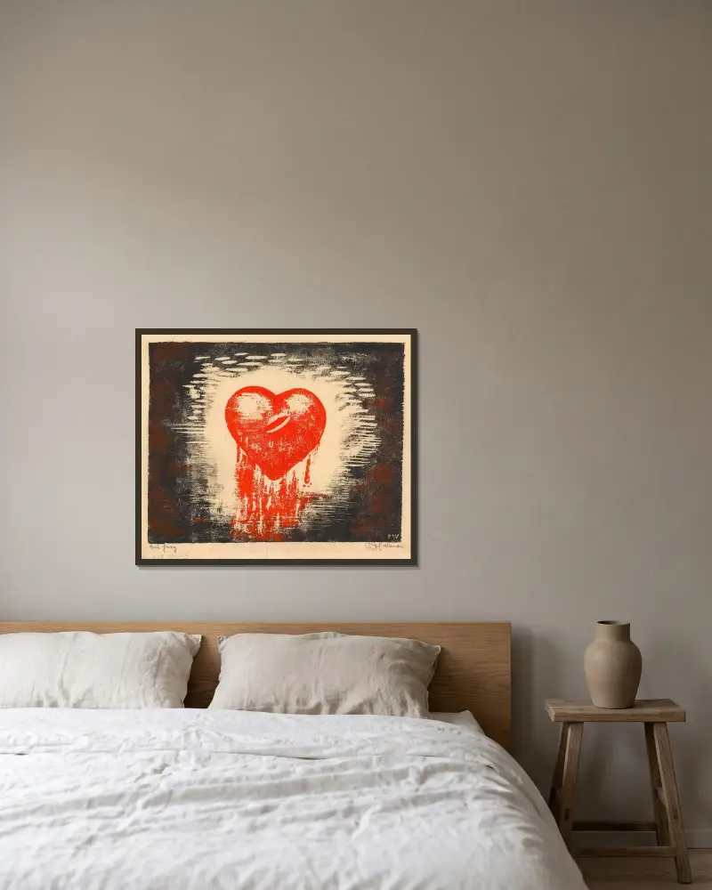 The heart av Karl Wiener inramad på en vägg