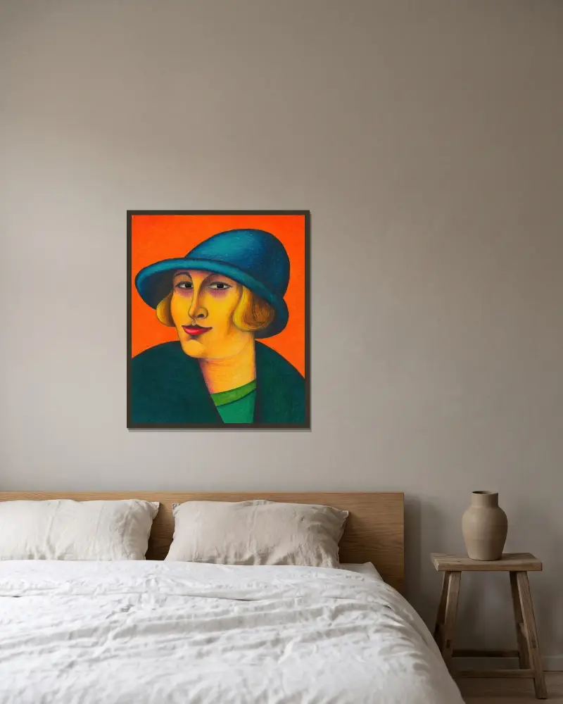 Kvinna av Karl Wiener inramad på en vägg