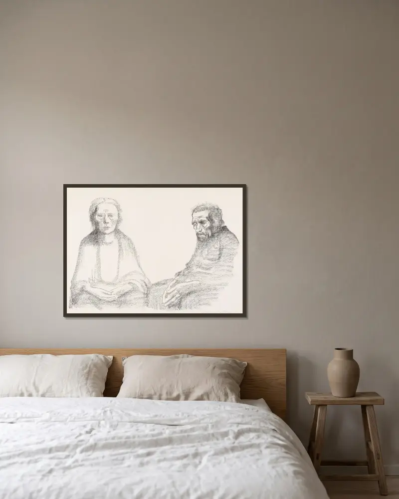 Rodzice, 1919, Käthe Kollwitz w ramie na ścianie