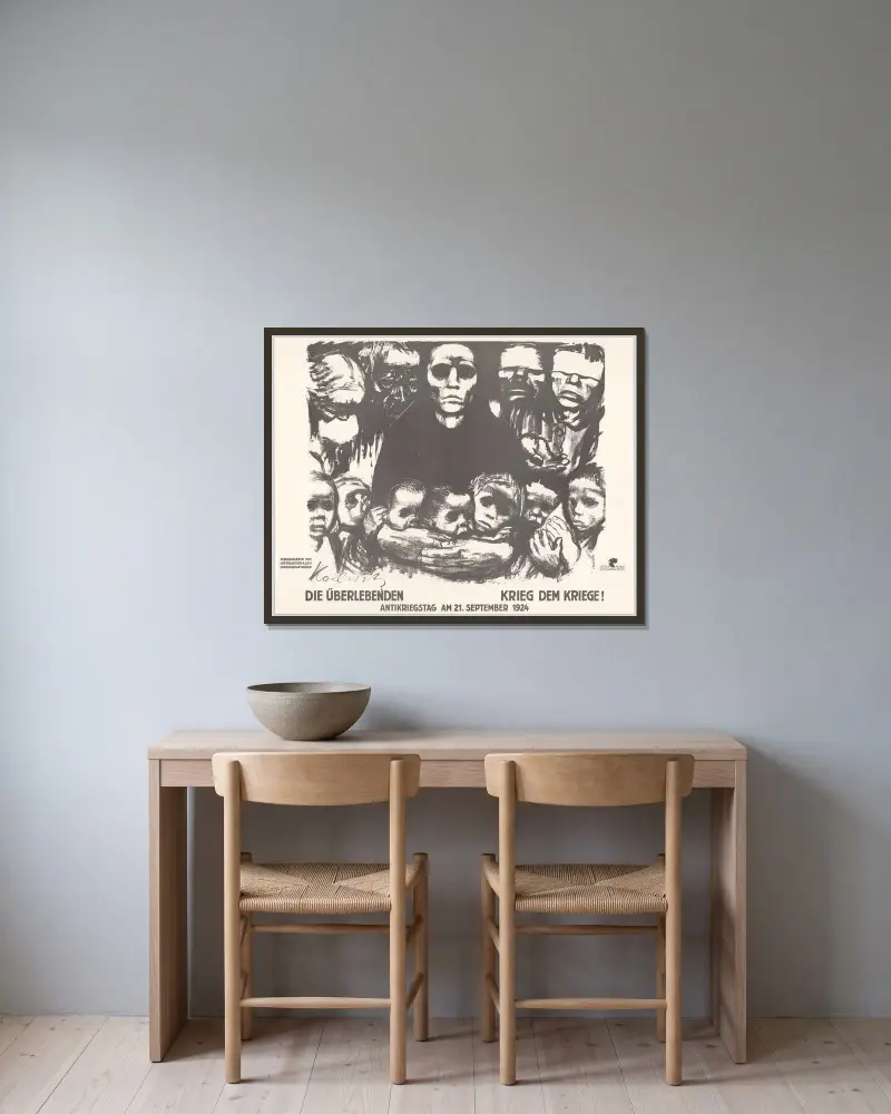Přeživší, Käthe Kollwitz v rámu na stěně