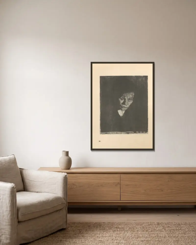 Frauen, 1925 – nr 11 av Käthe Kollwitz inramad på en vägg