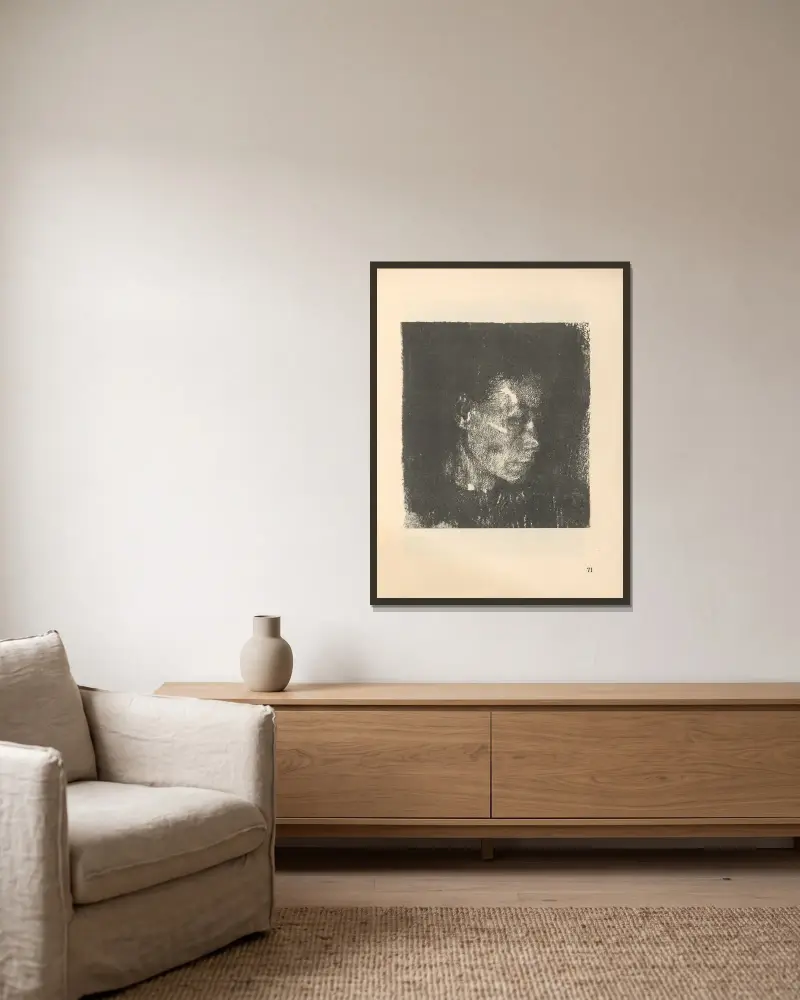 Frauen, 1925 – nr 3 av Käthe Kollwitz inramad på en vägg