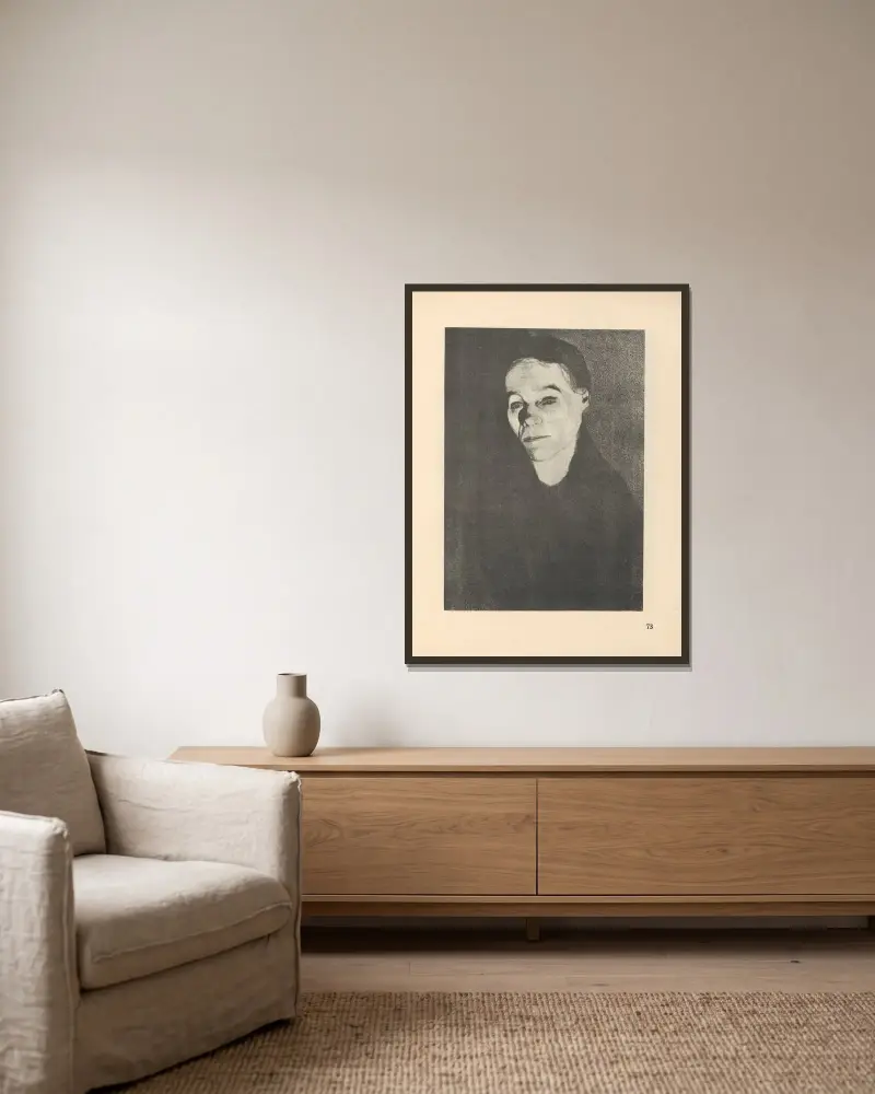 Frauen, 1925 – nr 4 av Käthe Kollwitz inramad på en vägg
