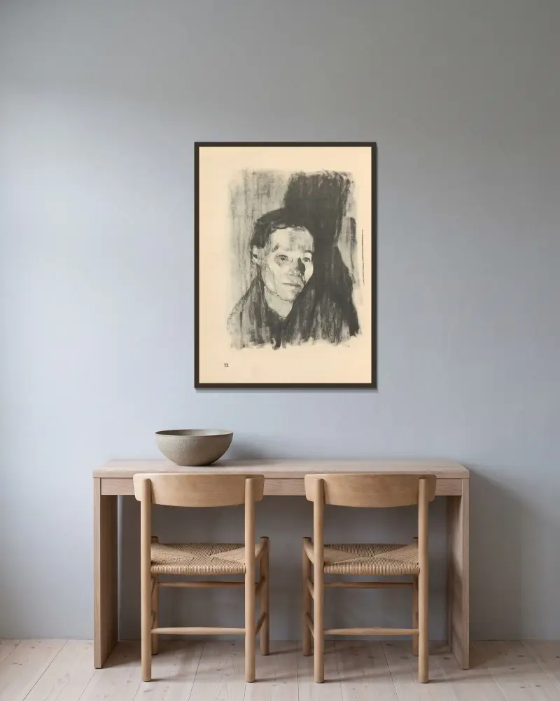 Frauen, 1925 – nr 8 av Käthe Kollwitz inramad på en vägg