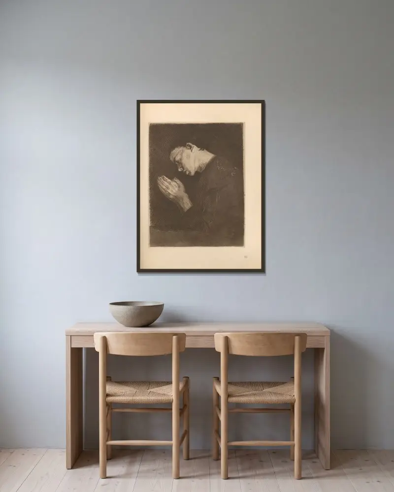 Gebet von Käthe Kollwitz gerahmt an einer Wand