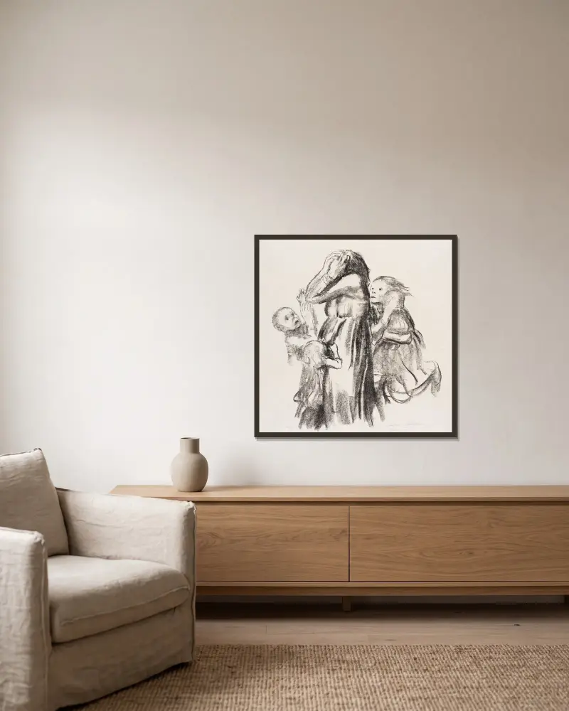 Gefallene, 1920 – Nr. 2 von Käthe Kollwitz gerahmt an einer Wand