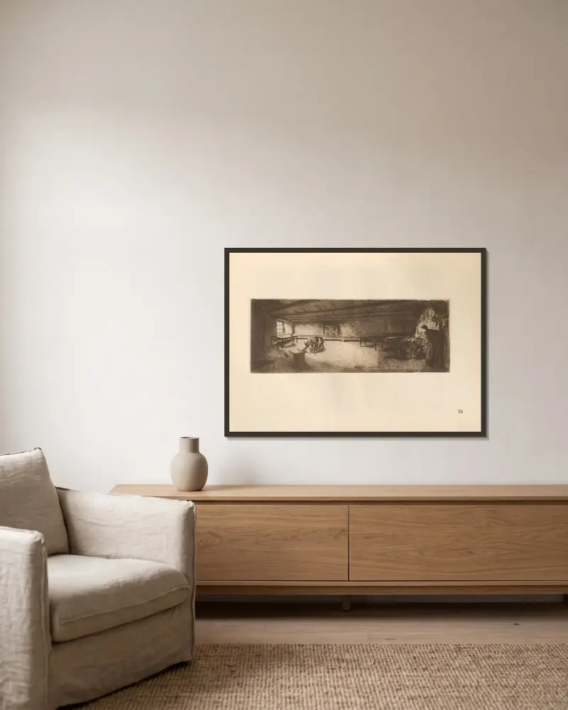 Germinal, 1925 – Nr. 2 von Käthe Kollwitz gerahmt an einer Wand