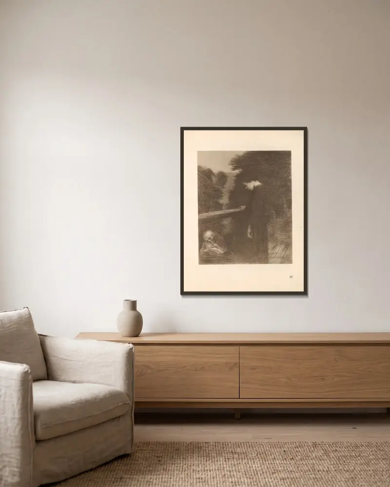 Gretchen, 1925 – Nr. 1, Käthe Kollwitz v rámu na stěně