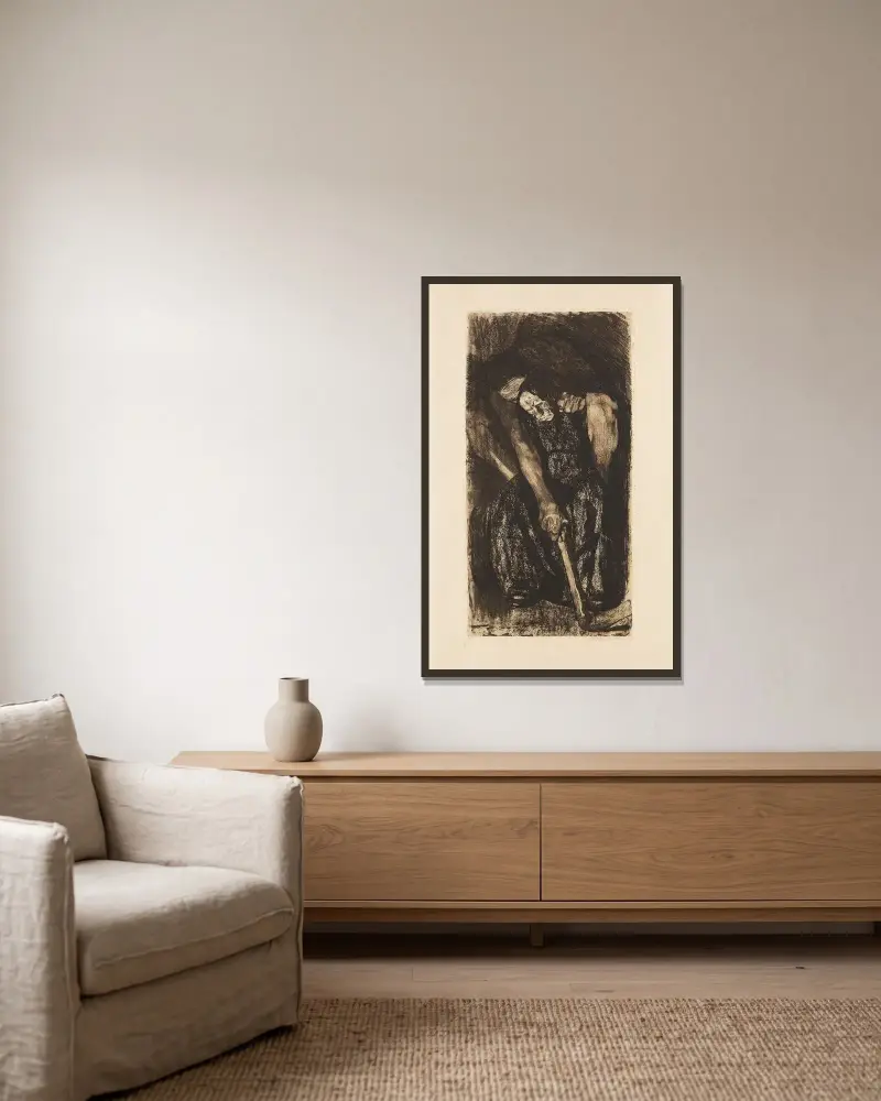 Inspiracja, 1904, Käthe Kollwitz w ramie na ścianie