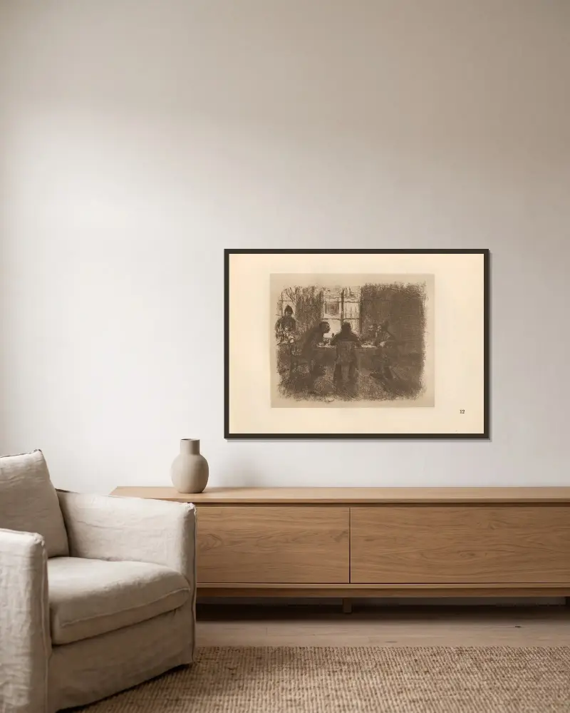 Hostinec, 1925 – Nr. 3, Käthe Kollwitz v rámu na stěně