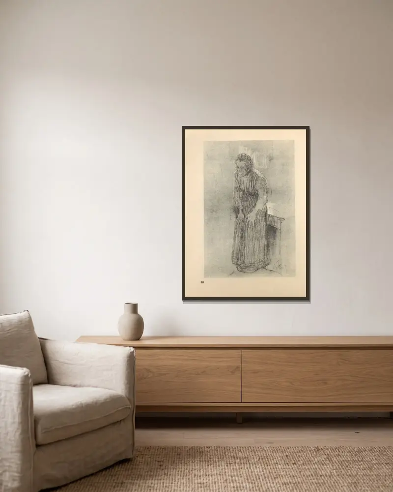 Kneipe, 1925 – Nr. 1 von Käthe Kollwitz gerahmt an einer Wand