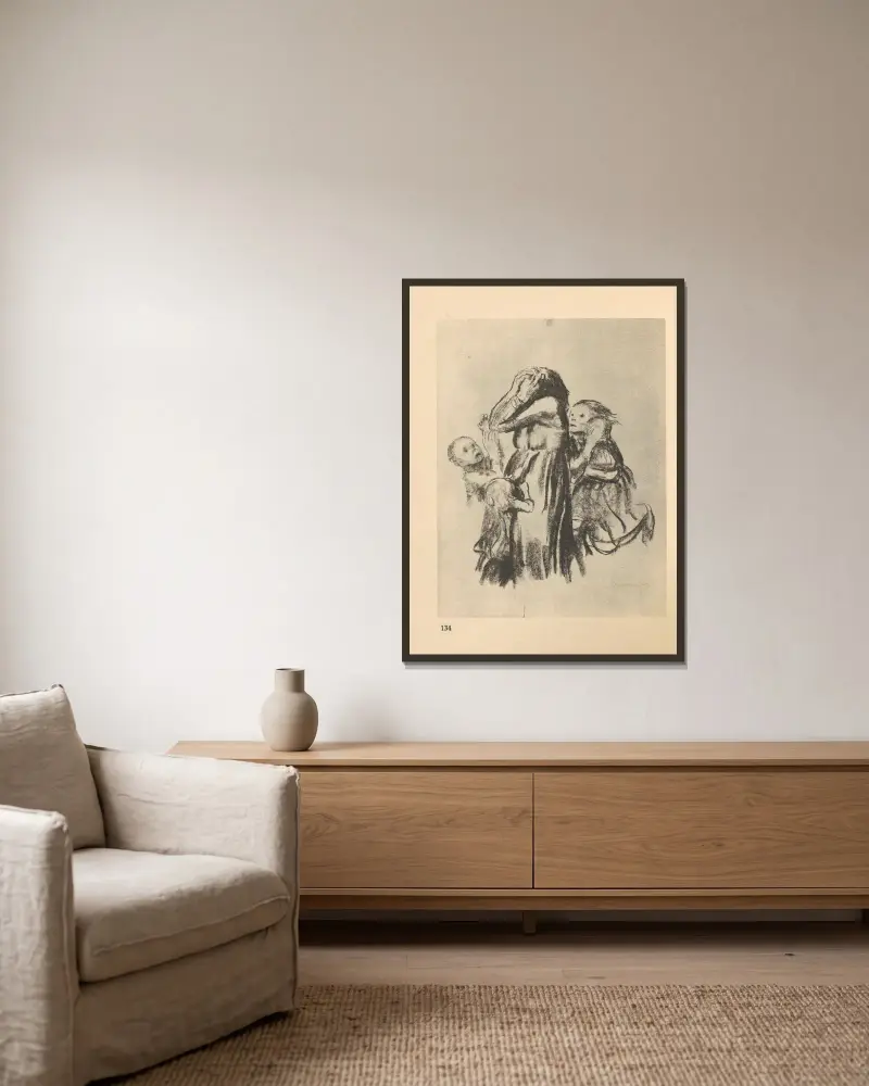 Válka, 1925 – Nr. 10, Käthe Kollwitz v rámu na stěně
