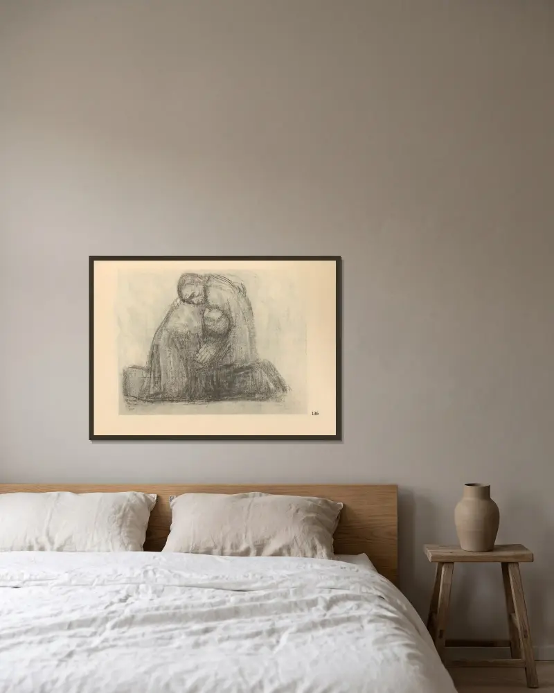 Krieg, 1925 – Nr. 11 von Käthe Kollwitz gerahmt an einer Wand