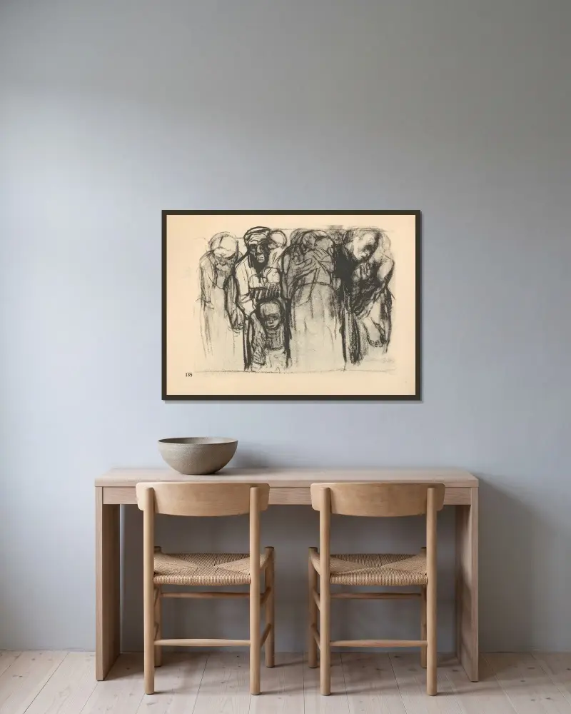 Krieg, 1925 – Nr. 12 von Käthe Kollwitz gerahmt an einer Wand