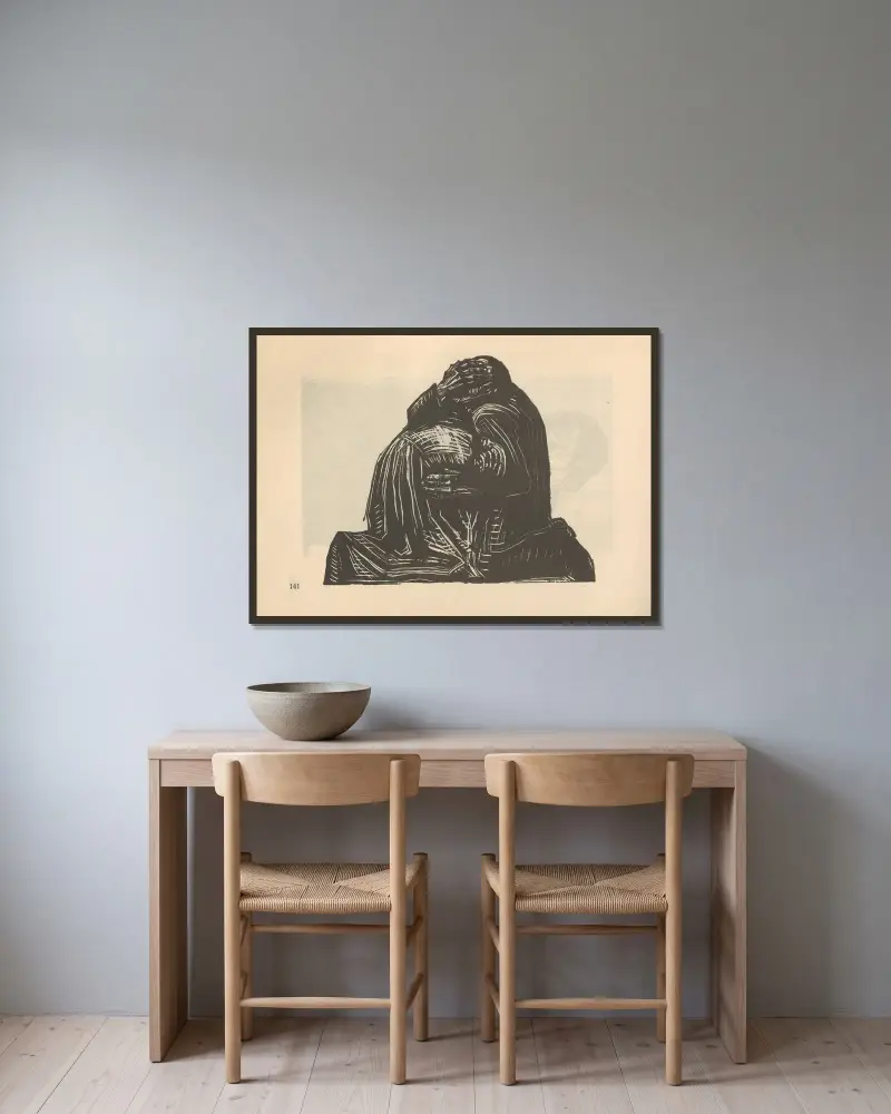 Válka, 1925 – Nr. 5, Käthe Kollwitz v rámu na stěně
