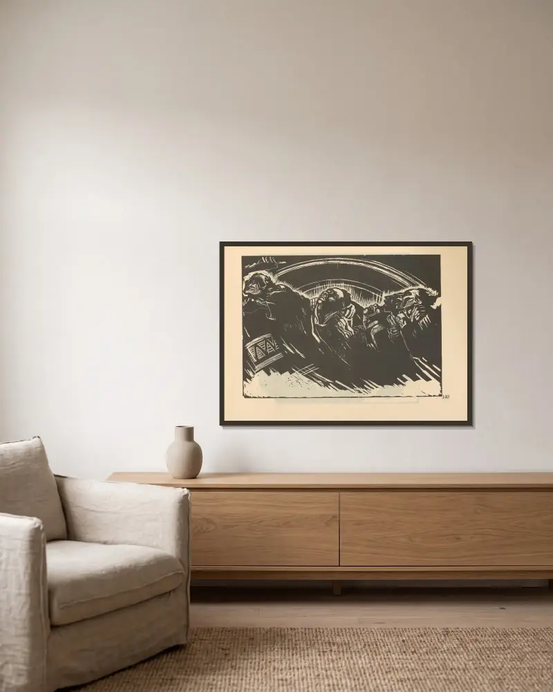 Wojna, 1925 – nr 6, Käthe Kollwitz w ramie na ścianie