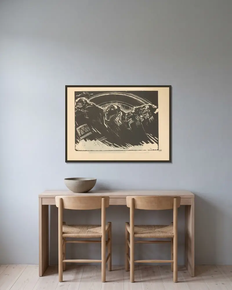 Wojna, 1925 – nr 6, Käthe Kollwitz w ramie na ścianie