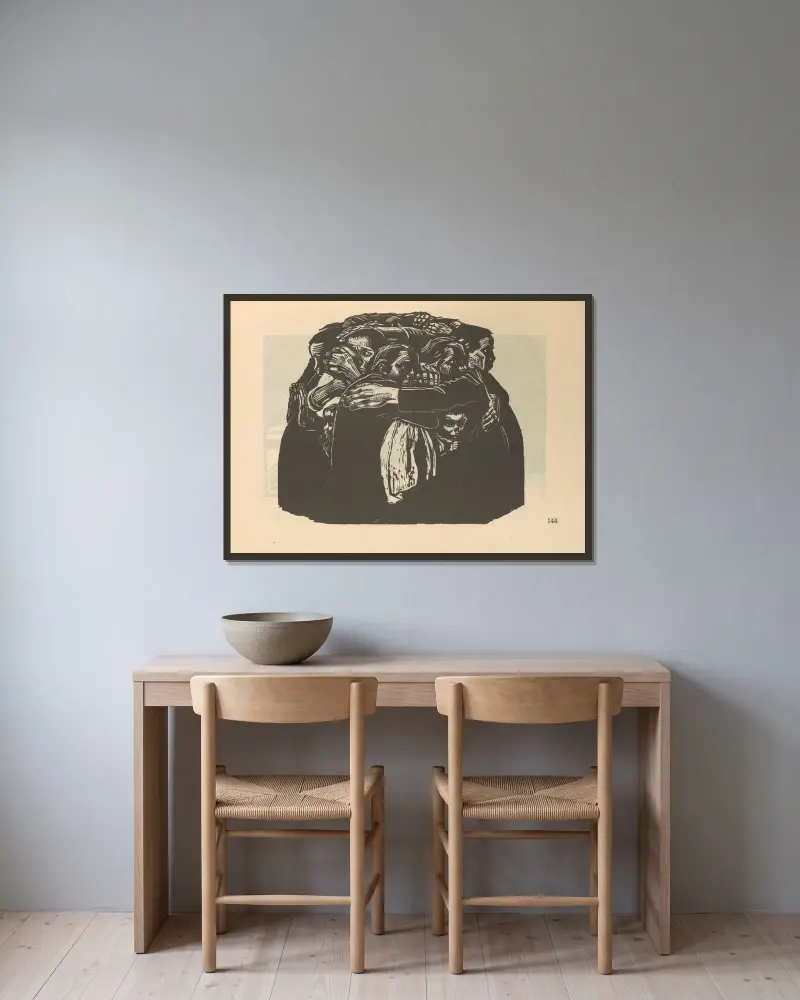 Válečná, 1925 – Nr. 9, Käthe Kollwitz v rámu na stěně