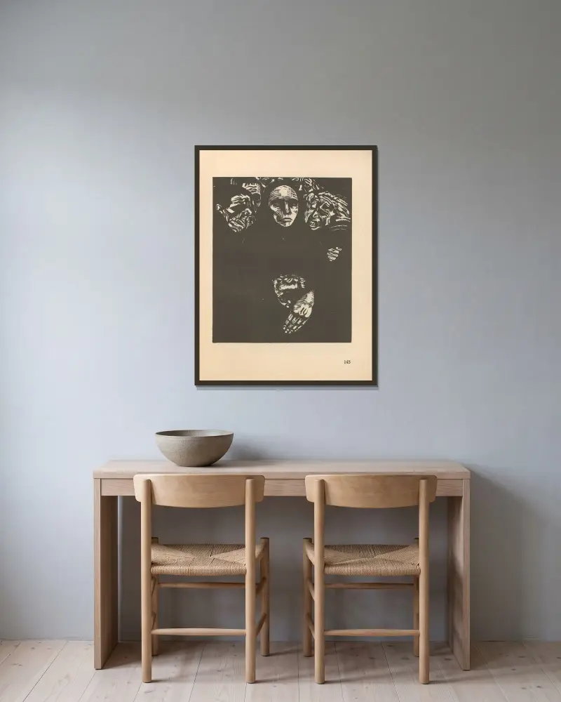 Válka, 1925 – Nr. 1, Käthe Kollwitz v rámu na stěně