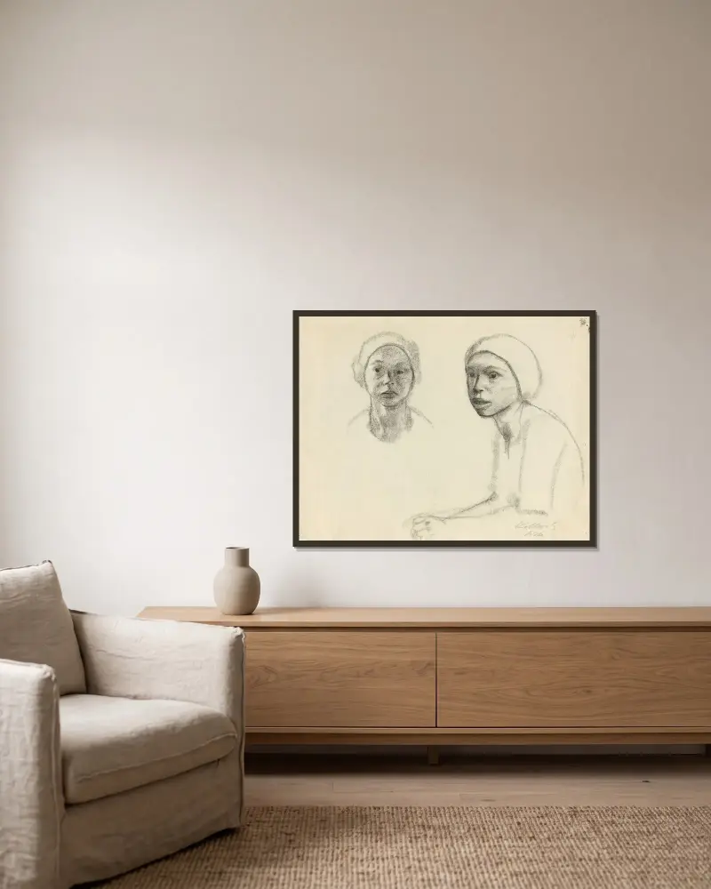 Lotte von Käthe Kollwitz gerahmt an einer Wand